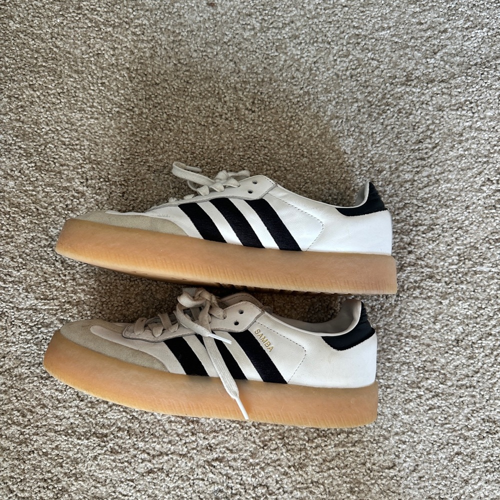 Adidas White and Black Samba sz10